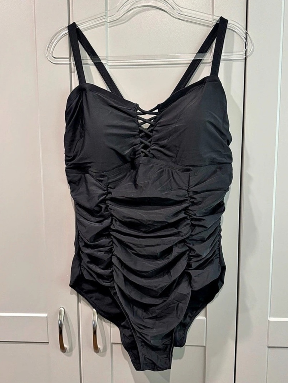 TORRID Slim Fix Lattice One Piece Swimsuit Black Size 2